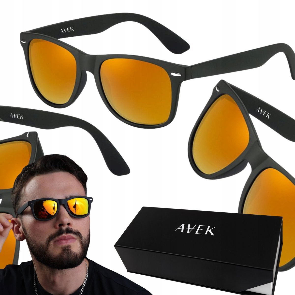 Okulary PRZECIWSŁONECZNE MĘSKIE POLARYZACYJNE UV400 FILTR UV 400 CE NERDY / AVEK