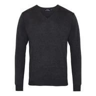 Bluzy sportowe męskie - Sweter Męski Z Dzianiny Z Dekoltem V - miniaturka - grafika 1