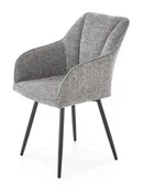 Krzesła - Nowoczesne krzesło szare na czarnej podstawie T9-R08 - miniaturka - grafika 1