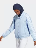 Kurtki i kamizelki sportowe damskie - adidas Kurtka przejściowa Adicolor Classics 3-Stripes Coach Jacket IC5480 Niebieski Loose Fit - miniaturka - grafika 1