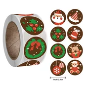 Pasmanteria - Naklejki Ozdobne Okrągłe Świąteczne Mix 20 Szt. - miniaturka - grafika 1