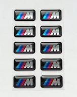 Akcesoria motoryzacyjne - 10x Bmw M-Power naklejki logo 3D znaczki na felgi kierownicę 18x10 chrom - miniaturka - grafika 1
