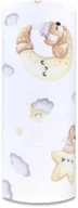 Koce i narzuty dla dzieci - Pielucha flanela druk 70/80 Miś na księżycu szary 8449 - miniaturka - grafika 1