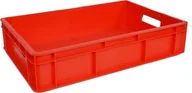 Pojemniki przemysłowe - Artech Pojemnik transportowy EURO 130 ścianki i dno pełne, wym. 600 x 400 x 130 mm czerwony - miniaturka - grafika 1