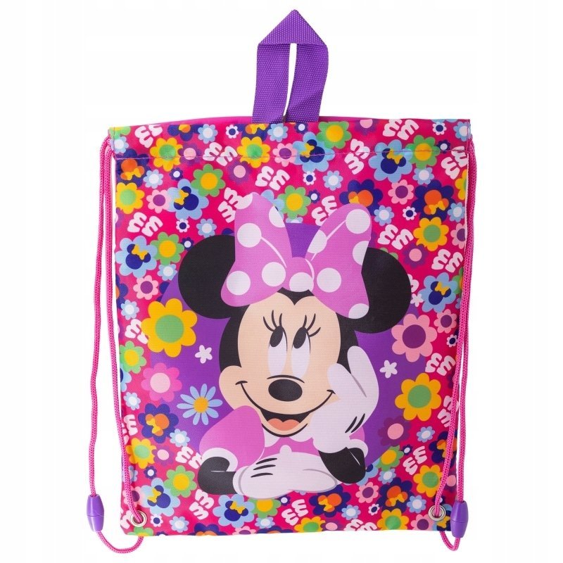 Worek torba do przedszkola szkoły na śniadanie buty Myszka Minnie 25x30 cm