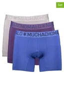Majtki męskie - Muchachomalo Bokserki (3 pary) w kolorze szarym, fioletowym i niebieskim - miniaturka - grafika 1