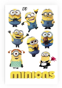 1szt TATUAŻE DZIARY ZMYWALNE DLA DZIECI NA URODZINY MINIONS 170 - Zabawki kreatywne - miniaturka - grafika 1
