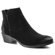 Botki damskie - Czarne Botki Damskie Carinii Wygodne Buty Jesienne - miniaturka - grafika 1