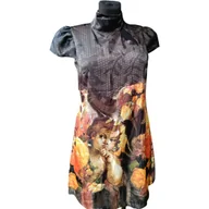 Sukienki - RINASCIMENTO Sukienka Przed Kolano Krótki Rękaw Stylowa Czarna S - miniaturka - grafika 1