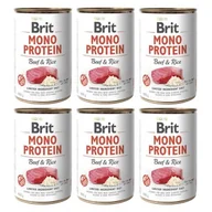 Mokra karma dla psów - Brit Mono Protein z wołowiną i ryżem 6 x 400 g - miniaturka - grafika 1