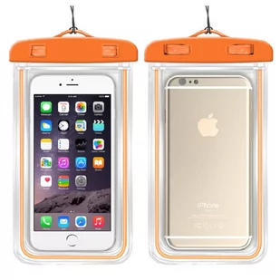 Etui Wodoodporne 7" Nieprzemakająca Saszetka na Telefon Komórkowy / Smartfon WC04 pomarańczowe - Etui i futerały do telefonów - miniaturka - grafika 1