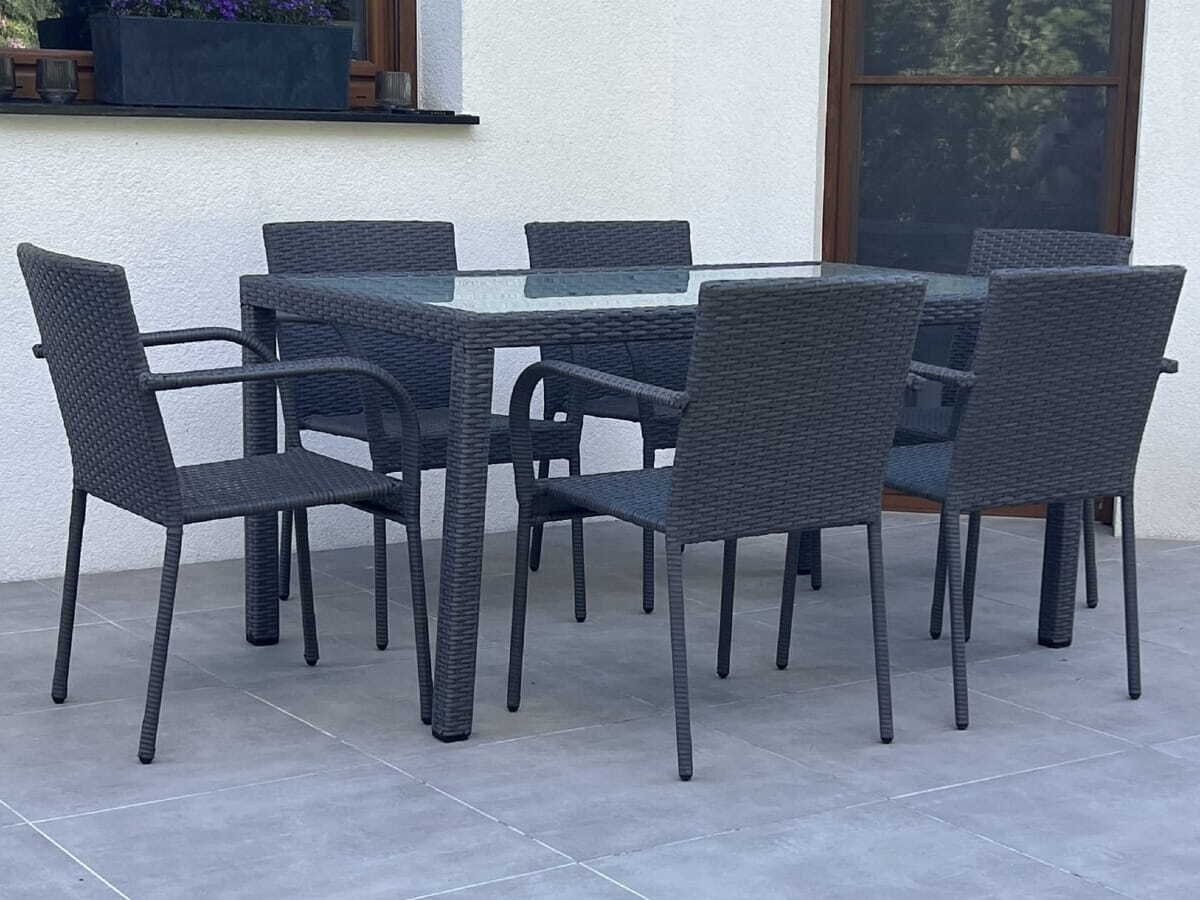 Bello Giardino Zestaw mebli stołowych AVVICENTE czarny