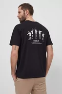 Koszulki męskie - Hummel t-shirt bawełniany męski kolor czarny z nadrukiem - miniaturka - grafika 1