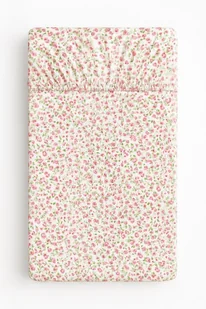 Prześcieradło bawełniane z gumką do łóżeczka 120x60 cm - łączka różowa - Prześcieradła dla dzieci - miniaturka - grafika 1
