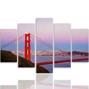 Obrazy i zdjęcia na płótnie - Obraz pięcioczęściowy na płótnie, Most Golden Gate 3 (Rozmiar 150x100) - miniaturka - grafika 1