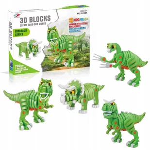 DINOZAURY ZESTAW KLOCKÓW PIANKOWYCH PUZZLE 200EL - Klocki - miniaturka - grafika 1