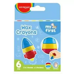 kredki woskowe keyroad 2 rockets 6 kolorów - Kredki, ołówki, pastele i pisaki - miniaturka - grafika 1