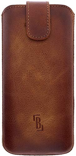 Burkley Etui na telefon komórkowy Samsung Galaxy S20+ etui kompatybilne z Galaxy S20 Plus pokrowiec na telefon komórkowy ze skóry bydlęcej z funkcją wyciągania (antyczny brąz siodła)