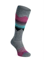 Skarpetki sportowe męskie - Skarpety damskie Smartwool Ski TC Pattern OTC Socks - pewter blue - miniaturka - grafika 1