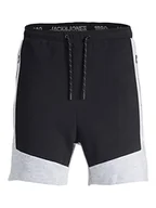 Spodenki męskie - JACK & JONES Męskie spodenki dresowe JPSTAIR JJBLOCKING BEX Sweatshorts, jasnoszary melanż, rozmiar XL, jasnoszary melanżowy, XL - miniaturka - grafika 1
