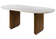 Stoły - BARCELONA Stół #235 Mango brąz lakierowany + Biały marmur 220x100x76 cm - miniaturka - grafika 1