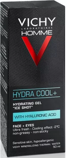 Vichy Homme Hydra Cool + żel nawilżający z efektem chłodzenia 50 ml - Kosmetyki do pielęgnacji twarzy męskie - miniaturka - grafika 2