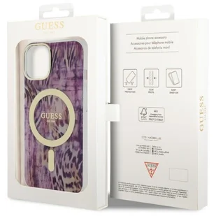 Guess GUHMP14SHLEOPWP iPhone 14 6.1" różowy/pink hardcase Leopard MagSafe - Etui i futerały do telefonów - miniaturka - grafika 8