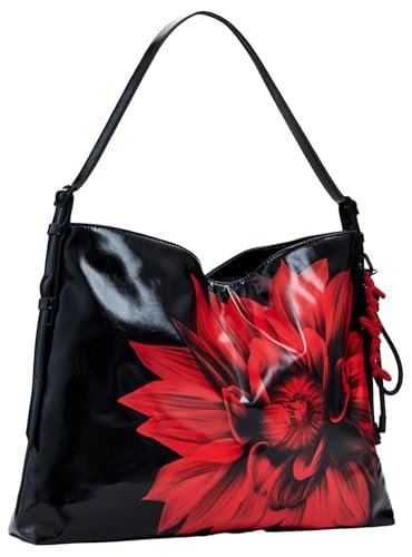 Desigual Kobieta_kwiatowa, damska torba na ramię, Czarny (Black)