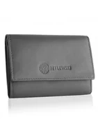 Portfele - Betlewski, portfel damski miękki, skórzany, szary - miniaturka - grafika 1