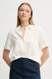 Tommy Hilfiger koszula damska kolor beżowy relaxed z kołnierzykiem klasycznym WW0WW44683 - Koszule damskie - miniaturka - grafika 1