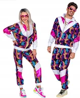 Stroje karnawałowe - Kostium Disco Party Lata 80 Przebranie Halloween Strój Dresowy Retro M - miniaturka - grafika 1