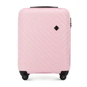 Walizki - Walizka kabinowa z ABS-u z geometrycznym tłoczeniem - miniaturka - grafika 1