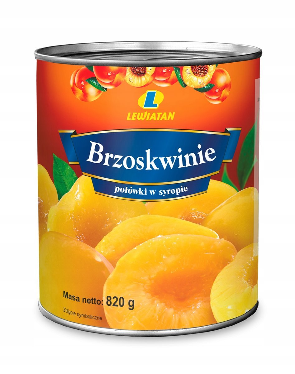 LEWIATAN BRZOSKWINIE POŁÓWKI 820 G MW