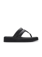 Klapki i japonki damskie - Clarks Skórzane japonki "Alda Walk" w kolorze czarnym - miniaturka - grafika 1
