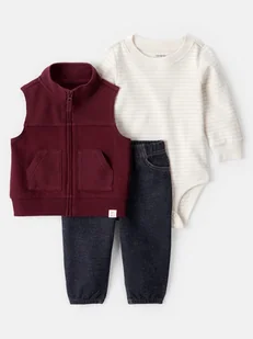 carter's 3-częściowy zestaw w kolorze bordowo-kremowo-granatowym - Bluzy i sweterki niemowlęce - miniaturka - grafika 1