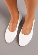 Baleriny - Białe Balerinki z Elastyczną Cholewką Lililena - miniaturka - grafika 1