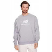 Bluzy męskie - Bluza męska New Balance bez kaptura szara wkładana przez głowę roz. M - miniaturka - grafika 1