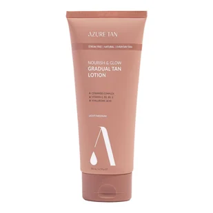 Azure Tan Nourish & Glow Stopniowo opalający balsam do ciała, light-medium - Bronzery i konturowanie twarzy - miniaturka - grafika 1