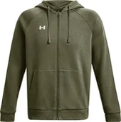 Bluzy męskie - Bluza męska Under Armour Rival Fleece FZ Hoodie khaki 1379767 390-XL - miniaturka - grafika 1
