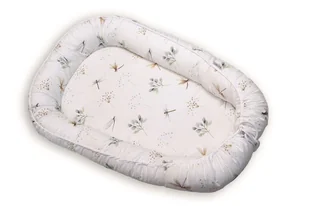 Gniazdko niemowlęce Prestige natural cotton 55x80 białe ważki materacyk pozycjonujący - Kokony niemowlęce - miniaturka - grafika 1
