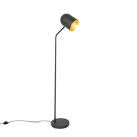 Lampy stojące - QAZQA Nowoczesna lampa podłogowa czarna ze złotą regulacją - Morik - miniaturka - grafika 1