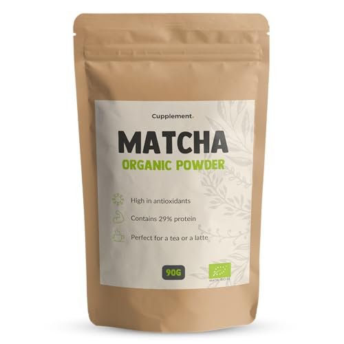 Cupplement | Matcha w proszku | 90 gramów | Organiczna herbata | Japońska zielona herbata | Naturalna