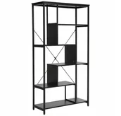 Regały - Regał Net A Czarny Mat/Czarny Industrialny Loft Salon - miniaturka - grafika 1
