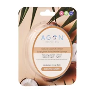 Kosmetyki do kąpieli - Agon Shower Sponge Coconut 125g gąbka kąpielowa do ciała nasączona mydłem - miniaturka - grafika 1