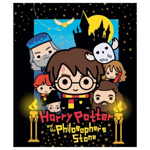 Eplusm Dziecięcy koc polarowy "Harry Potter i Kamień Filozoficzny" 120 x 150 cm czarny - Koce i narzuty dla dzieci - miniaturka - grafika 1