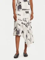 Spódnice - Desigual Spódnica midi Breaking News 25WWFK07 Biały Regular Fit - miniaturka - grafika 1
