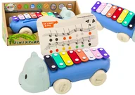 Zabawki interaktywne dla dzieci - HIPOPOTAM NA KÓŁKACH KOLOROWE CYMBAŁKI - miniaturka - grafika 1