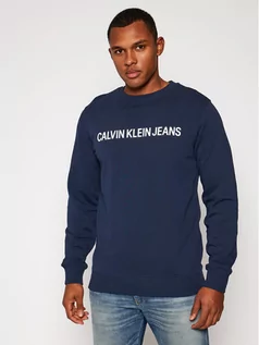 Bluzy męskie - Calvin Klein Jeans Bluza J30J307757402 Granatowy Regular Fit - grafika 1
