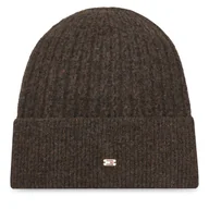 Czapki damskie - Czapka Tommy Hilfiger Th Cable Enamel Flag AW0AW17776 Brązowy - miniaturka - grafika 1