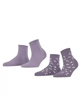 Skarpetki damskie - ESPRIT Damskie skarpety mini Flower 2-pak biologicznej bawełny z wzorem oddychającym, kolorowe cienkie kwiaty, 2 pary skarpetek, niebieskie (Mauve 6904), 35-38 (2 sztuki) - miniaturka - grafika 1